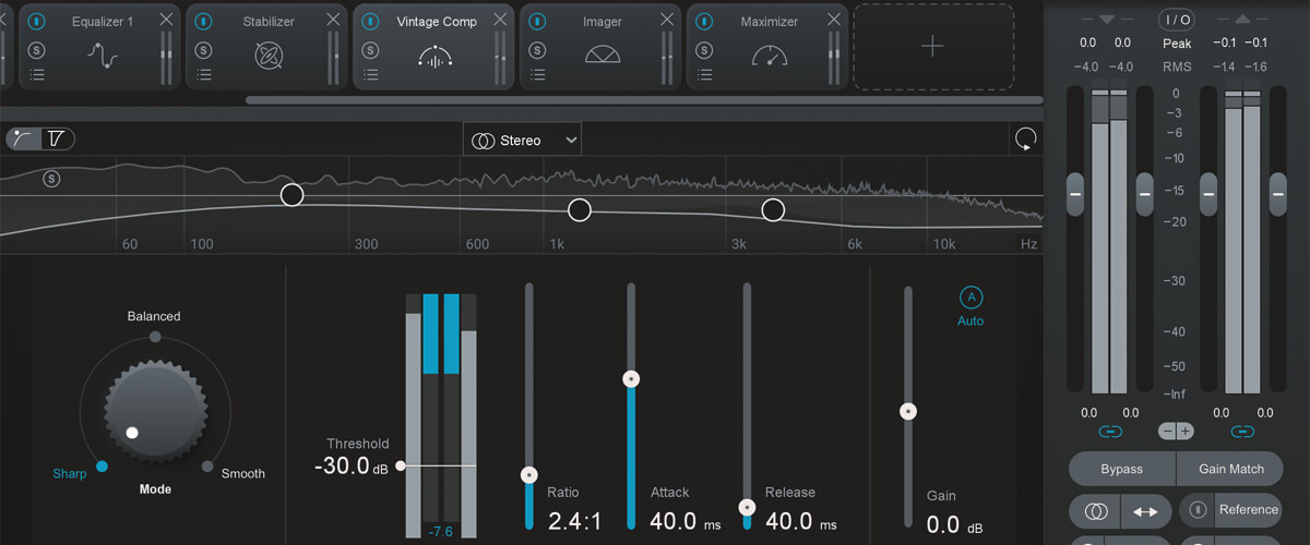 vintage modules in iZotope Ozone 10 Advanced