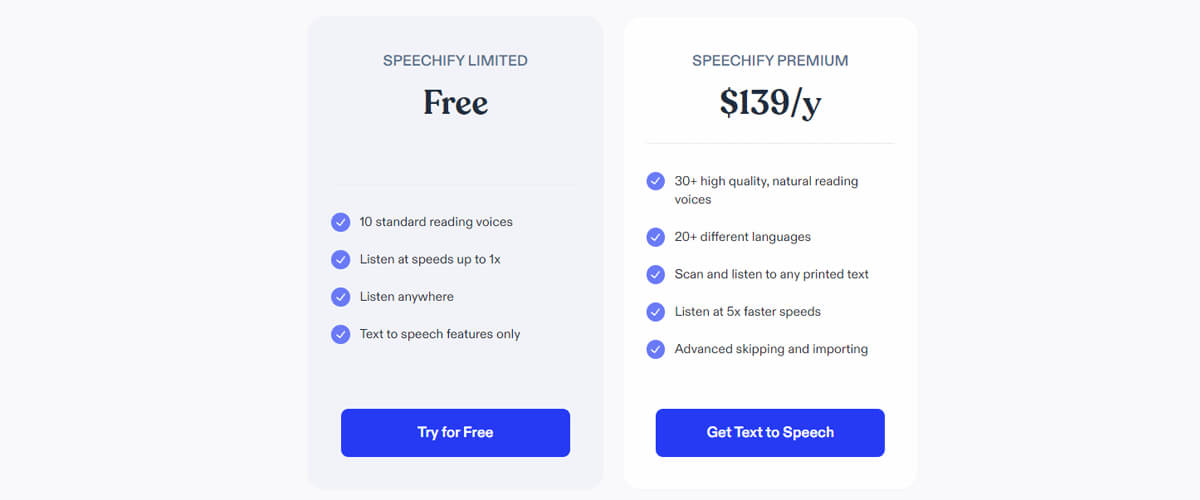 Speechify price